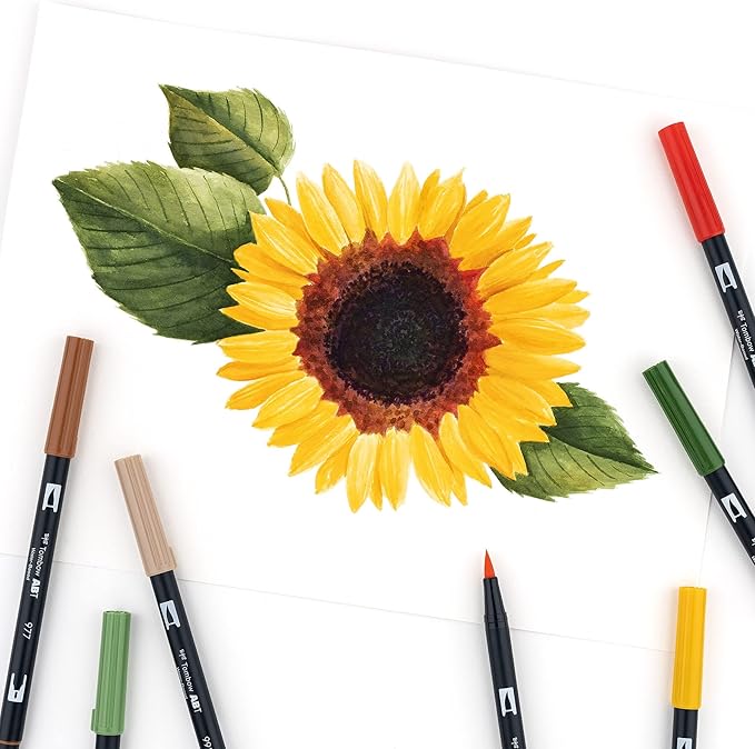 Tombow 56168 Dual Brush Pen Art Markers, Secondary, 10-Pack. Blendable, Brush and Fine Tip Markers