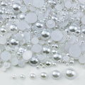 4020pcs Half Pearls for Crafts Assorted Size 3mm 4mm 5mm 6mm 8mm 10mm Flatback Half Round Pearl Beads for Jewelry Making Nail Art Scrapbook Craft Wedding Dress Decoration(White)