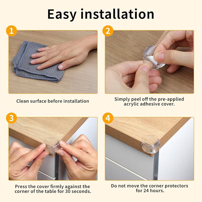 40 Pack Corner Protector Baby, 2 Shapes Baby Proof Corners and Edges, Clear Table Corner Covers Baby, Baby Corner Protector Guards, Corner Guards for Table Edges & Sharp Corners
