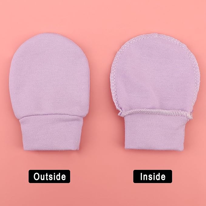 Newborn Baby Mittens No Scratch Cotton Elastic Wrist Gloves Infant Toddler Mittens for Baby Boy Girl 0-6 Months