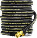 3/8" Pressure Washer Hose 50ft 4800PSI, Power Washer Hose Steel Wire Braided with Swivel Quick Connect, Commercial Grade Industrial High Pressure Water Washing Hose (4800PSI, 50FT)