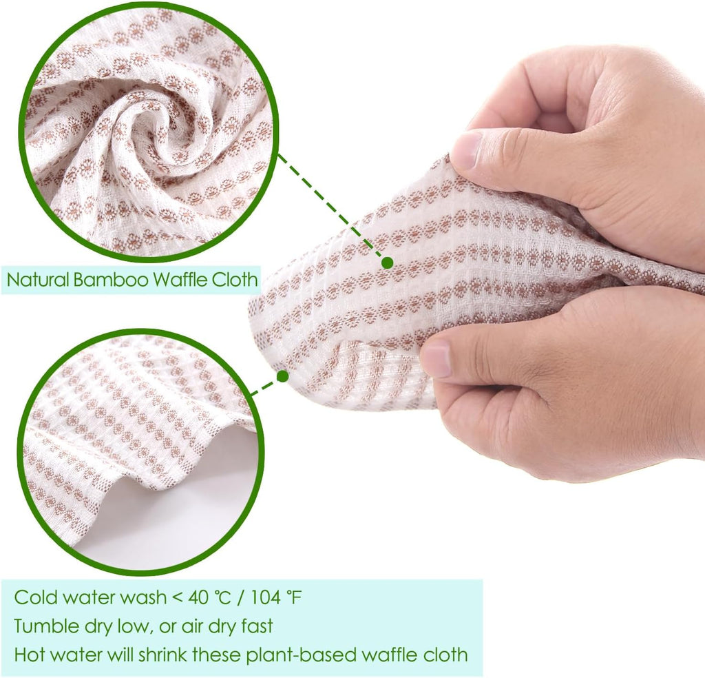 Kitchen Washcloths 6 Pack, 10x14 Inch Small Dish Cloth for Washing Dishes, Lint Free Fast Dry Reusable Cleaning Cloth, Ultra Soft & Scratch Free Waffle Dish Rag, Easy to Rinse Multicolor Dishcloth