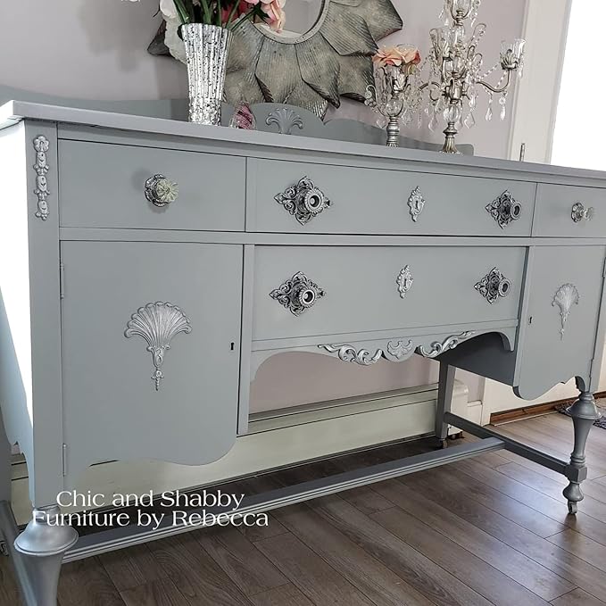 Dixie Belle Paint Company Chalk Finish Furniture Paint - Manatee Gray (8oz) - Matte Light Gray Chic Chalk Mineral DIY Furniture Paint