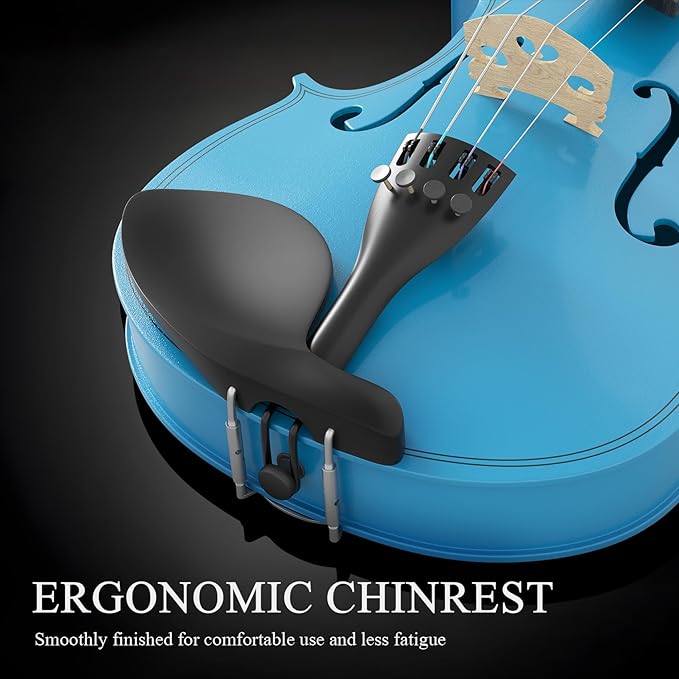 Beginner Violin 4/4, Full Size Violin for Adults, Teens, Student, Acoustic Fiddle Kit with Hard Case, Bow, Rosin, Bridge, Learners Age 12+ (Sky Blue)