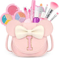 Kids Makeup Kit for Girls - 15 Pcs Real Washable Make Up Set - Non Toxic Toddlers Cosmetic with Letter Mouse Ear Purse - Dress up Birthday Gifts for 3 4 5 6 7 8 Years Old Girls - I