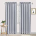 DWCN Blackout Curtains for Living Room Thermal Insulated, Energy Saving & Noise Reducing Bedroom Curtains, Silver Grey, W 70x L 84 Inch, Set of 2 Rod Pocket Curtain Panels