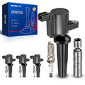 KAX Set of 4 Coil Pack & Iridium Spark Plugs w/Tool for Ford Fusion 2010-2020, Escape, C-Max, Transit Connect, Milan, Mariner, M