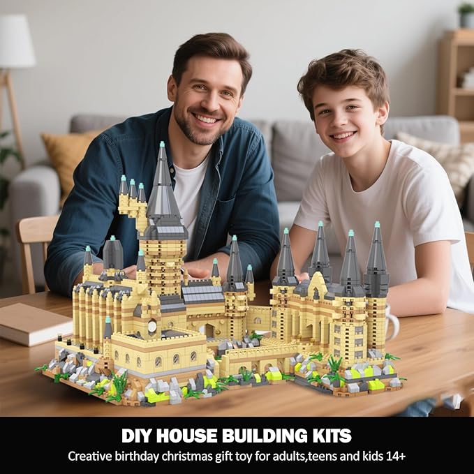 Magic Castle Micro Mini Building Set, 2929 Pcs Magic House Model Building Toys, STEM Creative Magic World Office and Home Decor Bricks Kits, Christmas Birthday Gift for Adults Teens Kids 14+