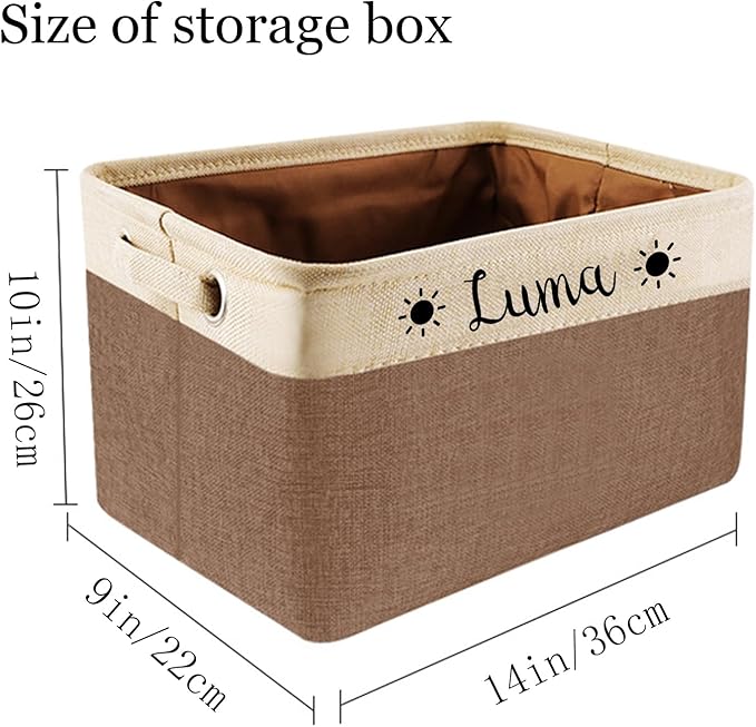 Personalized storage boxes for children Customize the name and icon, A foldable storage box bins for children's clothes, toys, books, etc Storage baskets suitable for both boys and girls (Gray)