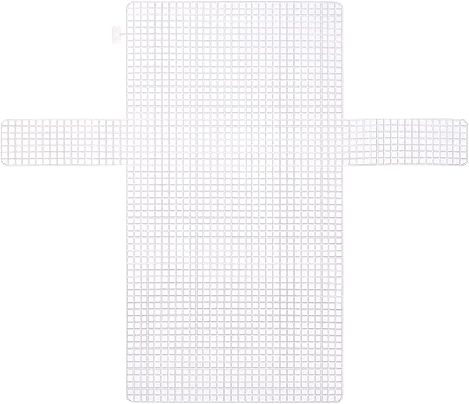 MECCANIXITY 2Pcs Plastic Mesh Canvas Sheet 4 Count 36 cm/ 14.2" for Crochet Bag Making Cross Blank Canvas for Embroidery Needlepoint, Bag, Knit Crochet Mesh, White