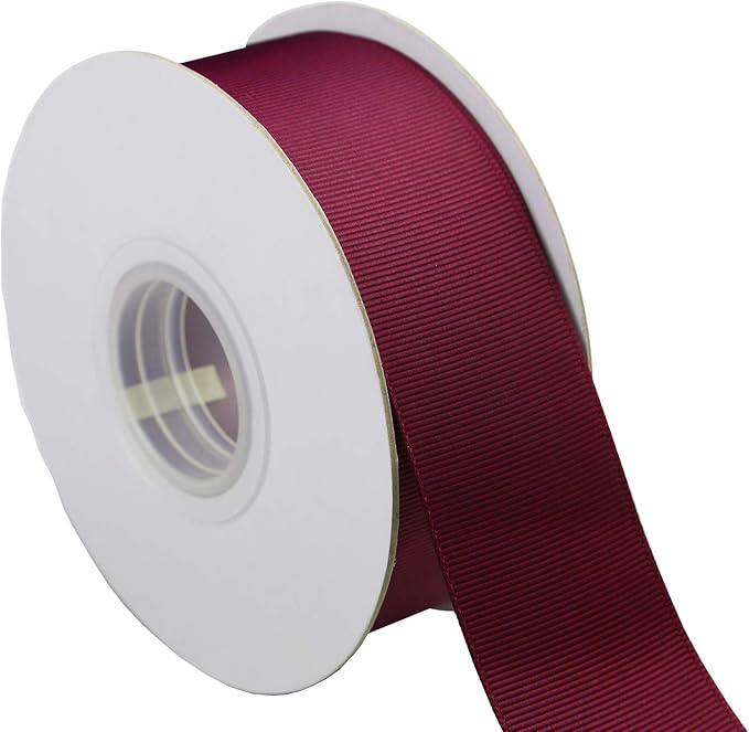 ITIsparkle 11/2" Inch Grosgrain Ribbon 25 Yards-Roll Set for Gift Wrapping Cake Decoration Party Favor Hair Braids Hair Bow Baby Shower Decoration Floral Arrangement Craft Supplies, Burgundy 277#