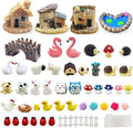Dracarys Selected 50 Pieces Fairy Garden Accessories, Animals, Miniature Figurines, Micro Landscape Ornaments Kit, DIY, Environmental Resin