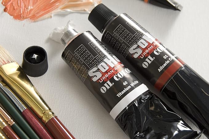 Soho Urban Artist Oil Paint - Purple Red, 170 ml Tube - Best Valued Oil Colors for Painting, Excellent Pigment Load