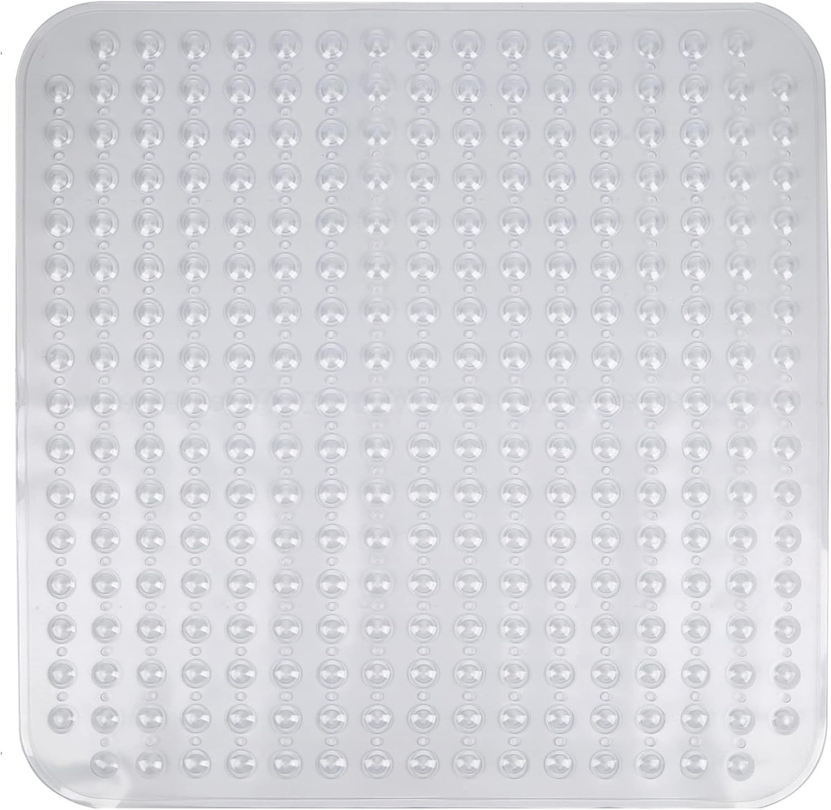 ENKOSI Extra Large Square Non Slip Shower Mat - 31 x 31-inch XL Bathroom Shower Mat - Square Shower Matts for Shower Stall Floors | Secure Suction Cups and Drain Holes (31x31 Clear)