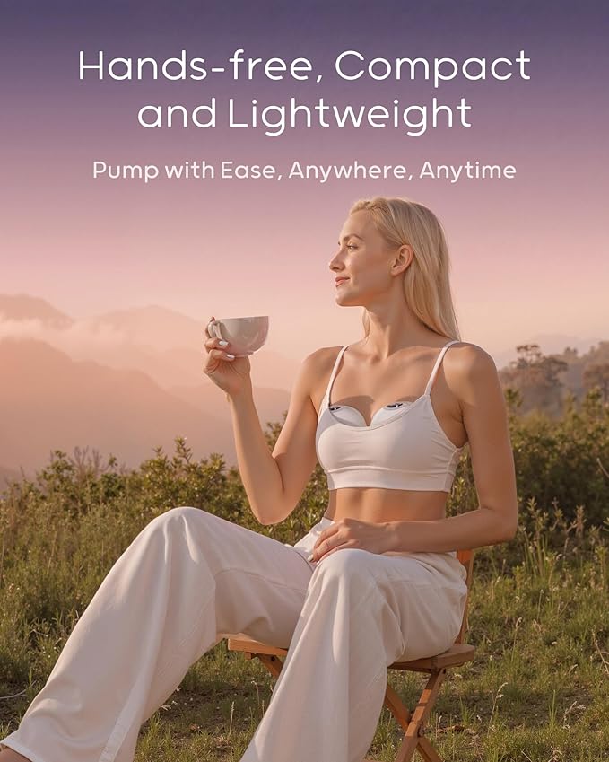 Nuliie Hands-Free Breast Pump, Wearable Breastfeeding Pump 4 Modes 9 Levels with 18/21/24MM Flange, Electric Breast Pump Portable, Replaced Pumping Accessories Included (2 Packs, Purple)