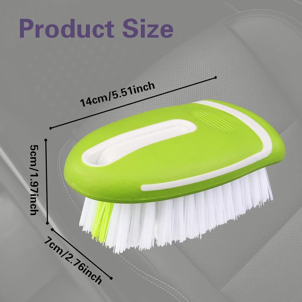 Carpet and Interior Cleaning Brushes, car Cleaning Brushes, Carpet Washing Brushes, Hard Bristle Detail Brushes, car and Home Interior Leather Brushes (Green)