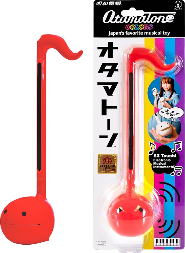 Otamatone Japanese Electronic Musical Instrument Portable Music Synthesizer from Japan by Maywa Denki Studio, Award Winning, Educational Fun Gift for Children, Teens & Adults - Red