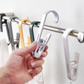 Large Clothes Pins Towel Clips, 4 Pcs Multipurpose Strong Plastic Hanger S Hook for Shower Curtain Laundry