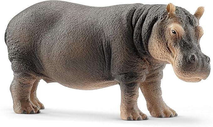 Schleich Wild Life Realistic Detailed Hippopotamus Figurine - Wild Hippo Figurine Toy for Play and Education, Highly Durable and Detailed, for Boys and Girls, Gift for Kids Ages 3+