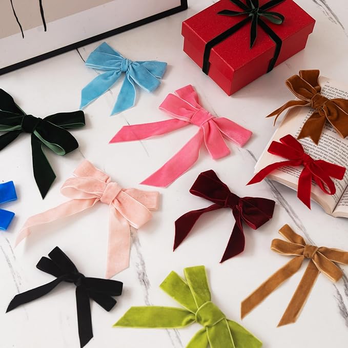 Black Velvet Ribbon 5/8'' 2 Rolls Total 30 Yards, Use for Gift Wrapping, Christmas Tree, Wreath Decoration, DIY Crafts