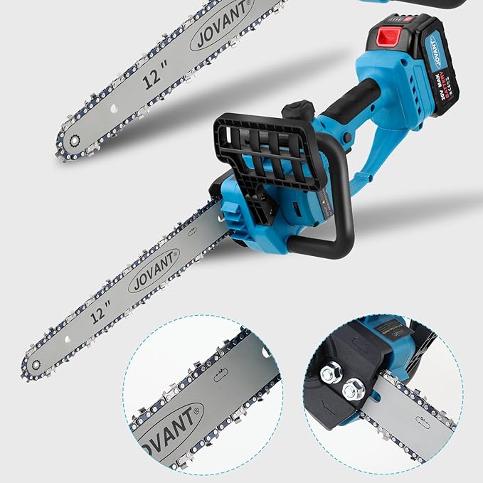 12 inch Cordless Pole Saw with 2 Max 20V*4Ah Batteries, Electric Pole Saw Battery Powered,15-Foot Reach for Tree Trimming