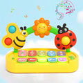 Baby Piano Toy for Kids 0-6-12-18 Months, Light Up Baby Keyboard Musical Toy with Press Pop Bubbles, 4 Modes Toddler Piano for Boys Girls Ages 1-3, Detachable & Portable Infant Toy Gift