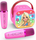 Princess Mini Karaoke Machine Toys: Kids Toys Girls Birthday Gifts Age 3-12+ LED Portable Bluetooth Speaker with 2 Wireless Microphone Gift Toy for 4 5 6 7 8 9 Years Old Girl Boy Kid Adult