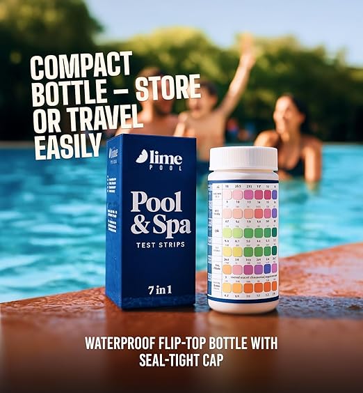 162 Pcs 7-Way Hot Tub, Spa & Pool Test Strips - Accurate Readings in 15 Seconds