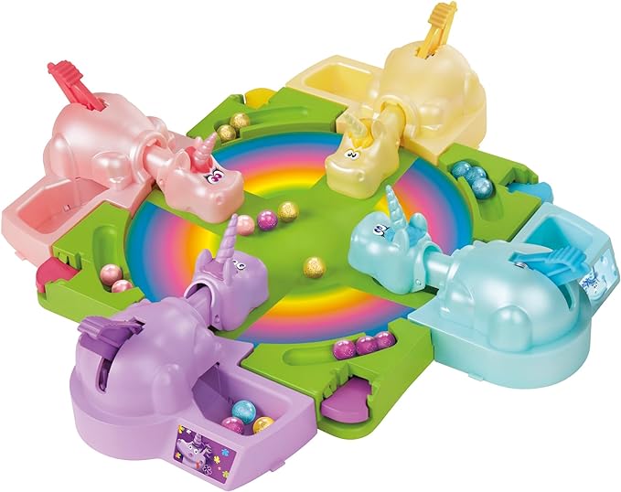 Hasbro Gaming Hungry Hippos Unicorn Edition Pre-School Board Game for Kids Ages 4 and Up; 2-4 Players (Amazon Exclusive)