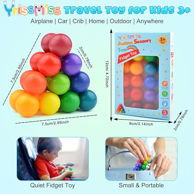 4PCS Autism Sensory Toys for Autistic Children, Quiet Fidget Toys for Adults & Kids, Stocking Stuffers for Boys Ages 3-5