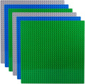 Apostrophe Games Building Blocks Base Plates Compatible with All Major Brands – (6-Pack - 2 Green, 2 Blue, 2 Gray) 10-1/16" x 10-1/16" Inches Baseplate for Building Bricks – Durable and Sturdy