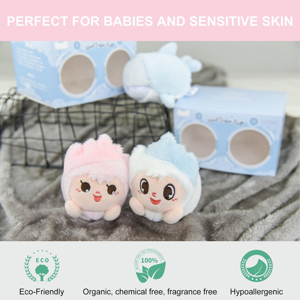 XL Organic Premium Reusable Wool Dryer Balls 6 Pack-100% New Zealand Wool,Reusable for 2000+ Loads,Natural Fabric Softener Ball,Hypoallergenic Baby Safe & Chemical Free to Reduce Sticky Wool