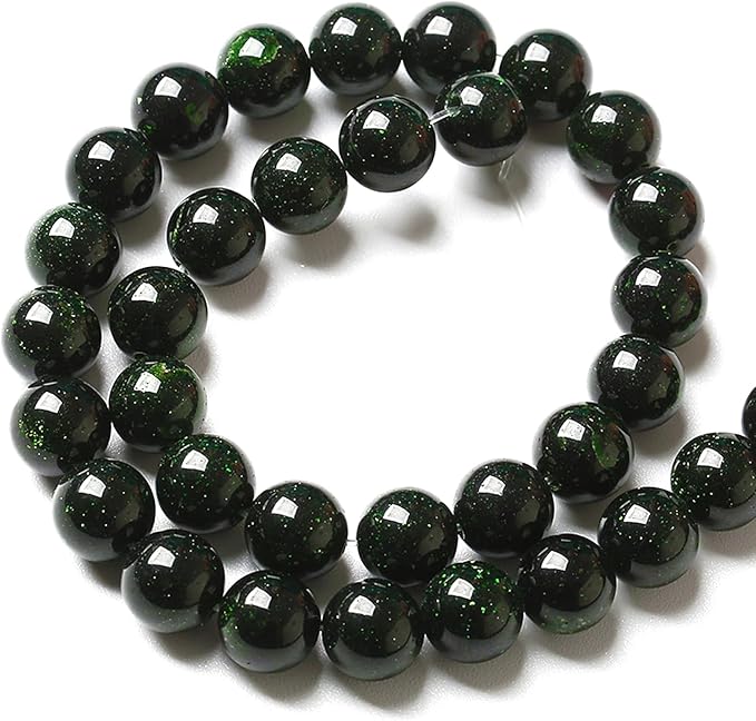 4MM 180pcs Natural Green Sandstone Energy Healing Beads Round Loose Beads for Jewelry Making Bracelet 2 Strands 32"