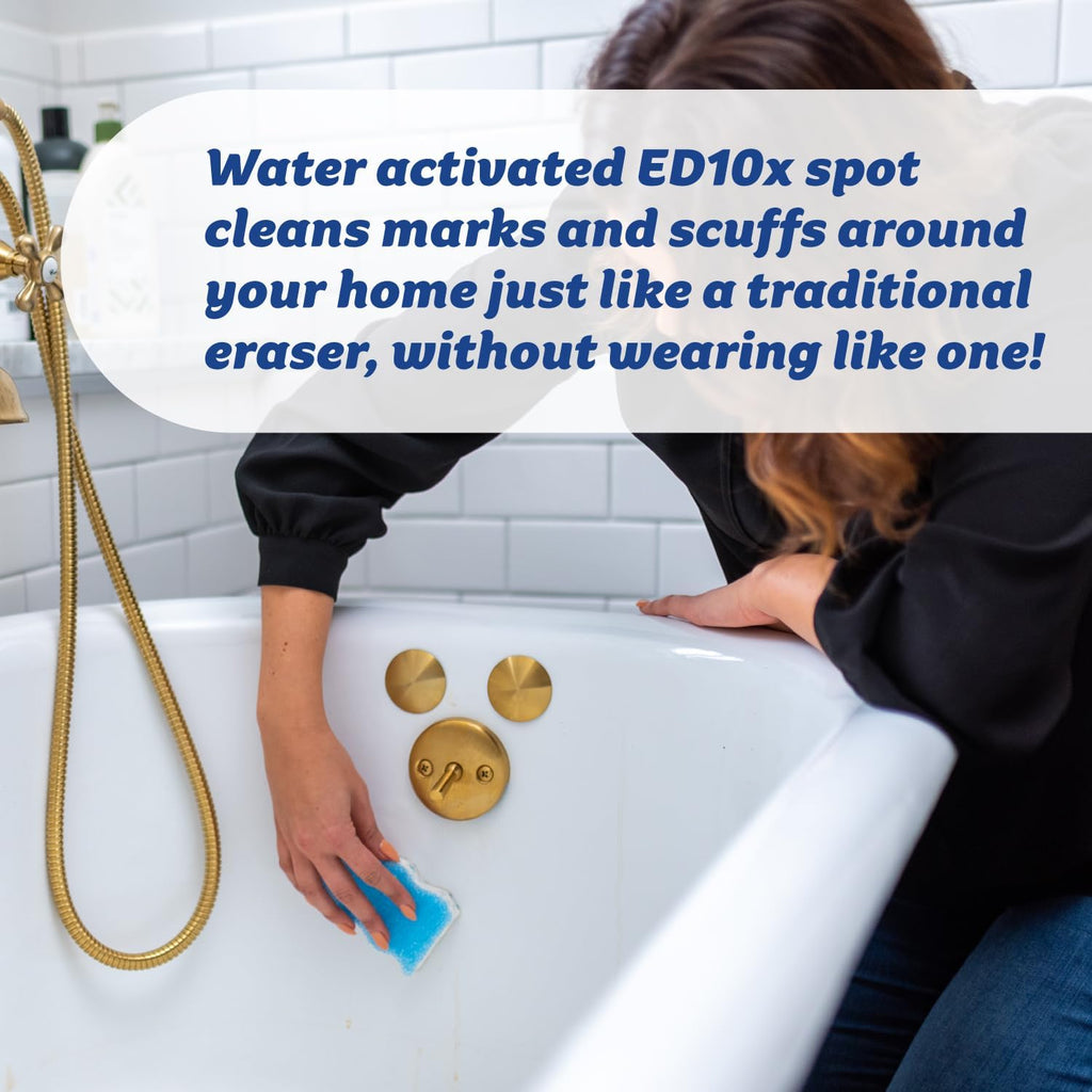 Scrub Daddy Eraser Daddy XL - Large Melamine Foam Sponges for Cleaning - Dual-Sided White Eraser Sponges for Wall Cleaning - Removes Dirt & Scuffs - Water-Activated (18 Count)