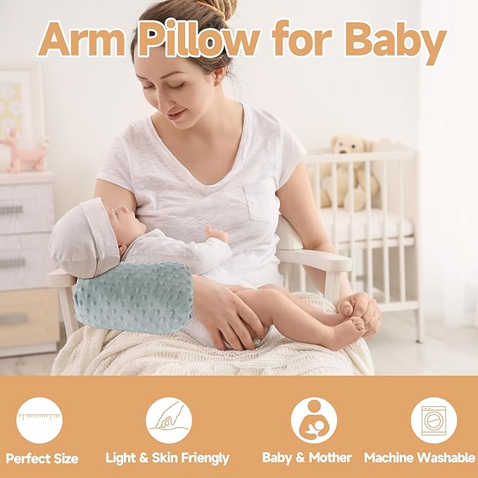 MABOZOO Arm Pillow for Feeding Baby,Flower Print Cozy Cradle Arm Pillow Soft Cotton Bottle Feeding Pillows for Newborn,Double-Sided Available