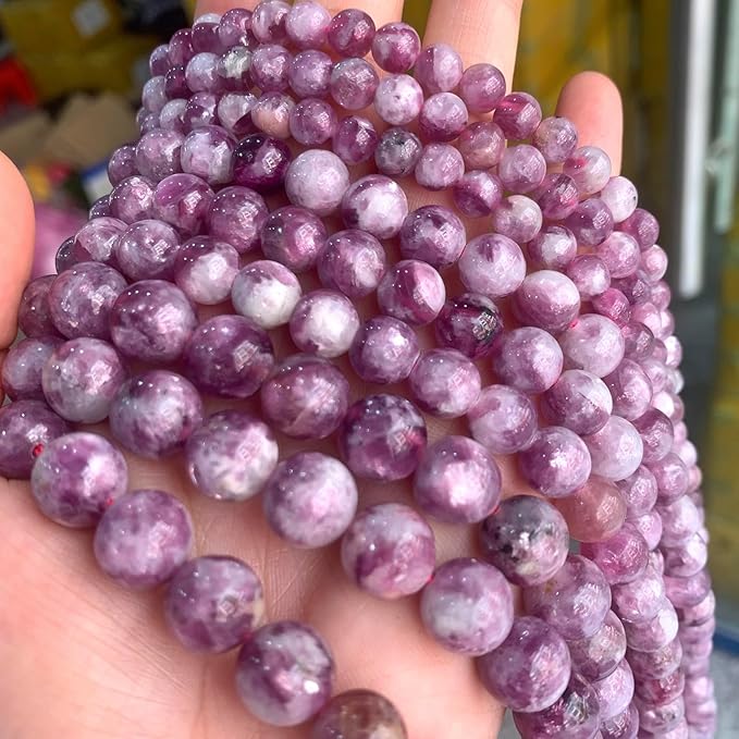 38PCS 10MM Natural Stone Purple Emerald Beads Round Loose Beads for Jewelry Making DIY Bracelet Necklace Accessories 15"