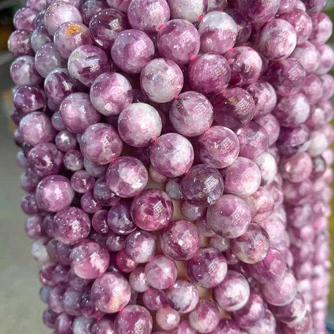 45PCS 8MM Natural Stone Purple Emerald Beads Round Loose Beads for Jewelry Making DIY Bracelet Necklace Accessories 15"