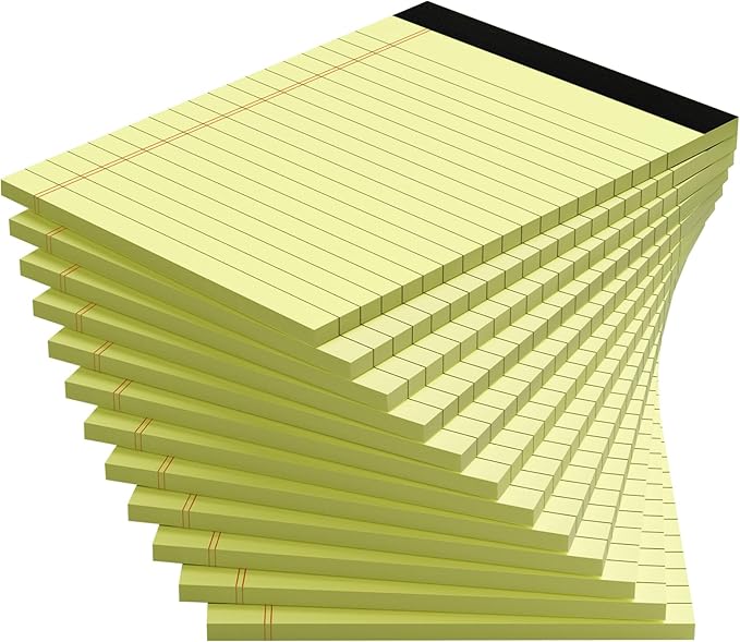 Yellow Note Pads, 12 Pack Legal Pads 4x6 Inch, Notepad of Lined Paper, Perforated Notepads, Pocket Writing Pads for Grocery List Shopping List, Memo Pads Scratch Pads for Daily Planning, 30 Sheet/Pad