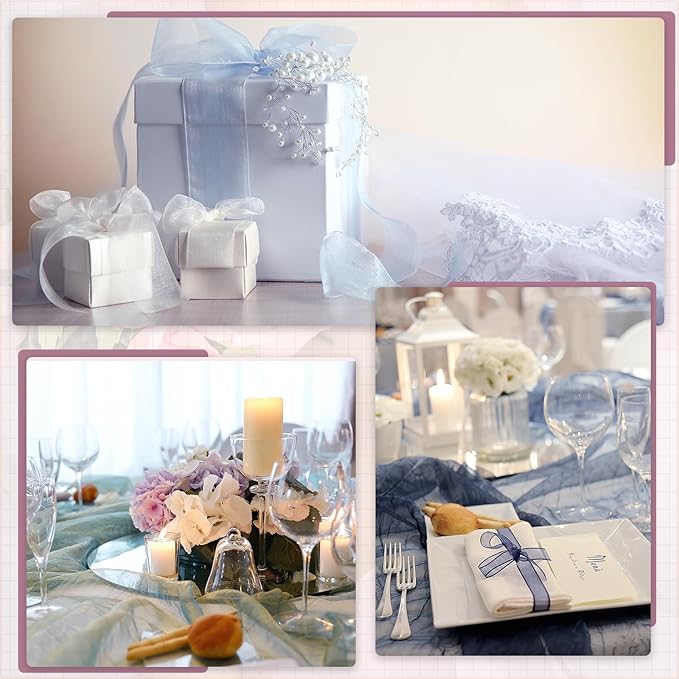 MECCANIXITY Iridescent Sheer Organza Fabric, 10 Yards x 59 Inches Solid Holographic Shiny Fabric Organza Cloth for Wedding, Curtains, Costume, Photo Background, Gradient Green Red