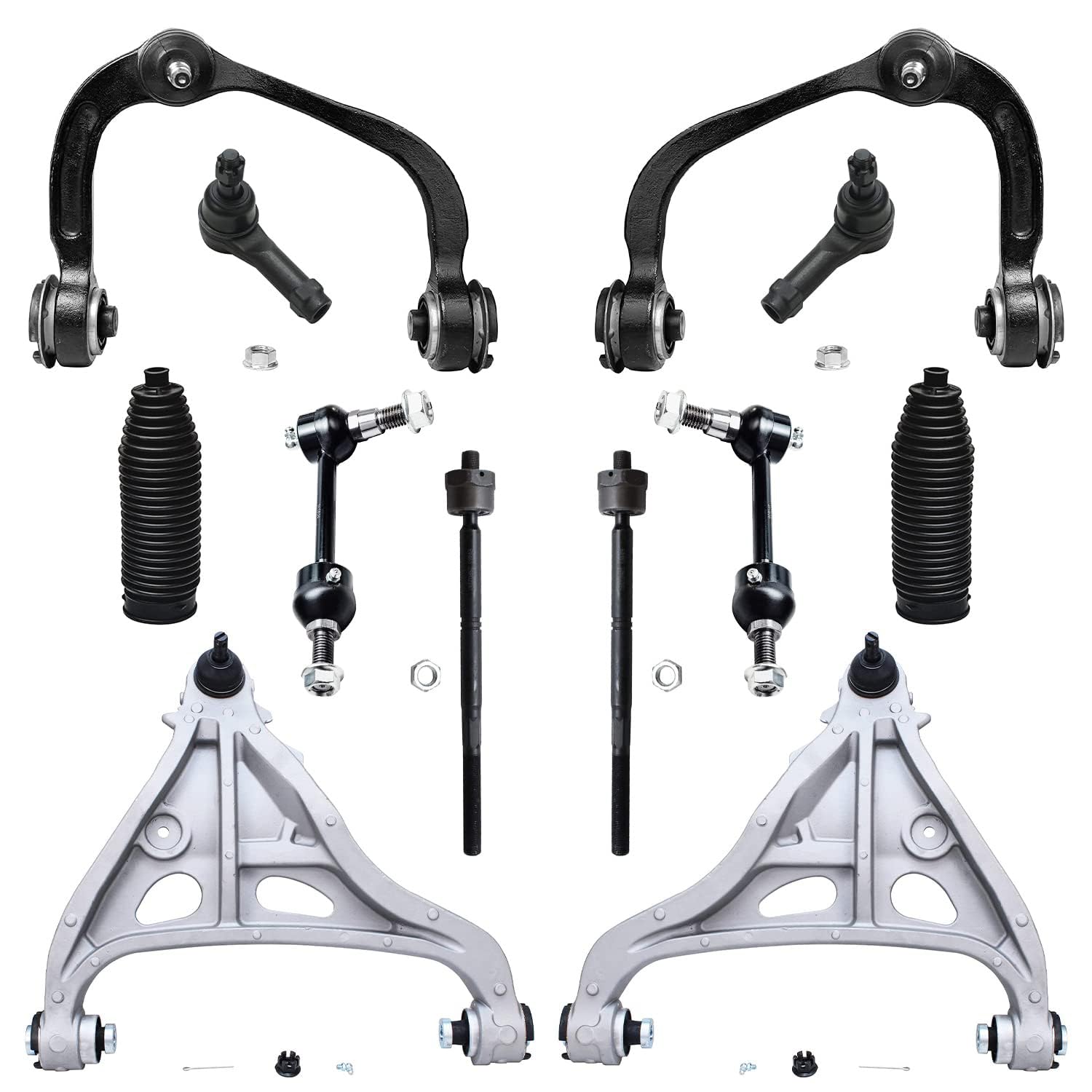 Detroit Axle - 4WD 12pc Front End Kit for 2005 Ford F-150, 4 Upper and Lower Control Arms with Ball Joint 4 Inner Outer Tie Rods