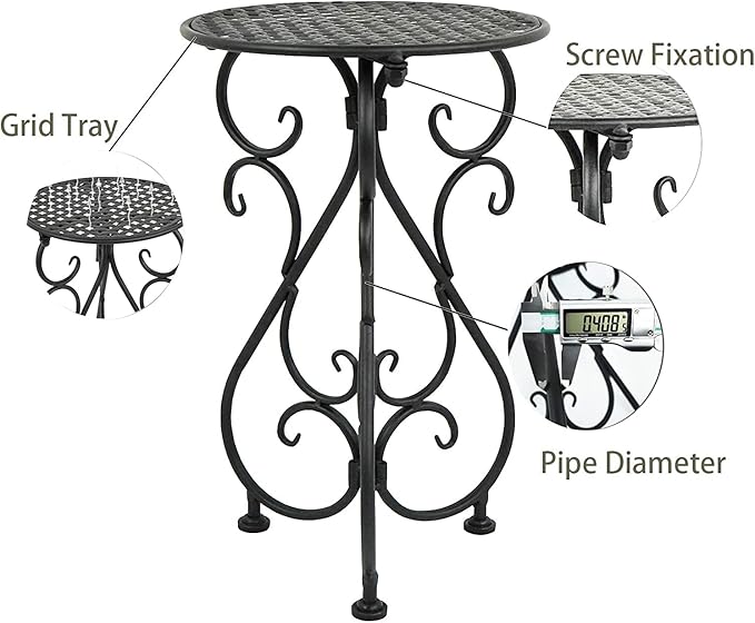 Metal Plant Stands 2 Pack, Heavy Duty Plant Pedestal 17" Tall, Single Flower Pot Holder for Indoor, Outdoor, Patio, Porch, Garden, Balcony, Black