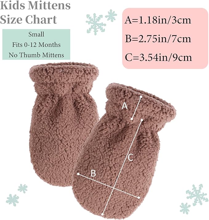 Zsedrut Baby Boys Winter Glove Warm Toddler Infant Girls Mittens Fleece Lined Gloves 1-7 Years