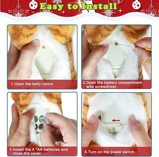 Interactive Plush Toys, Stuffed Toy, Stuffed Animal Toy, Walking Toys, Light Irradiative Sound Control Electronic Cats Robot Pets Gift for Children