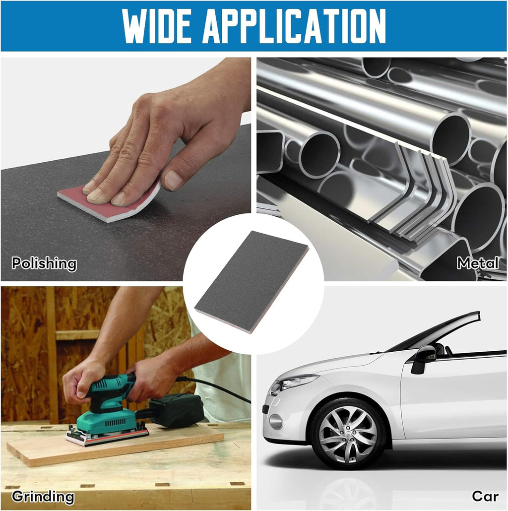 20 Pack 400 Grit Sanding Sponge, 3 x 4 Inch Soft Foam Sanding Block Wet Dry Sanding Pads, Washable Sandpaper Sponge Drywall Sand Block for Wood, Metal, Furniture Polishing (400 Grit)