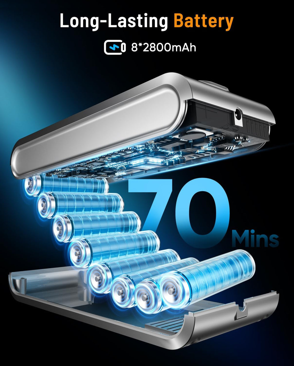 Cordless Vacuum Cleaner, 600W 50KPA 70Min Powerful Vacuum Cleaners for Home, Self-Standing Stick Vacuum Cordless Rechargeable/ Anti-Tangle/OLED Screen/1.8L Cup for Home Pet Hair/Carpet/Hardwood Floor