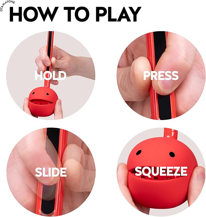 Otamatone Japanese Electronic Musical Instrument Portable Music Synthesizer from Japan by Maywa Denki Studio, Award Winning, Educational Fun Gift for Children, Teens & Adults - Red