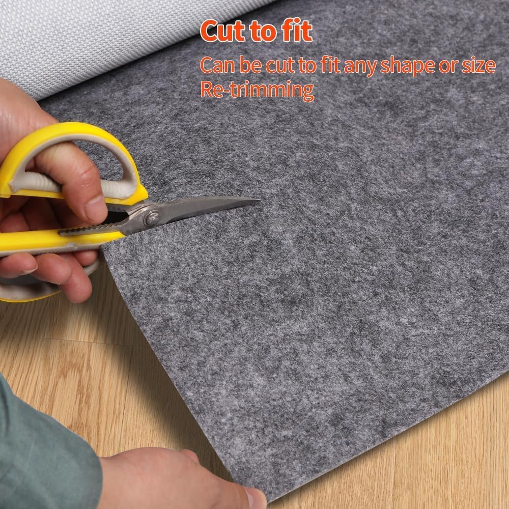 Non-Slip Rug Pads 2 x 8 ft, 100% Waterproof Extra Large Area Rugs Non Skid Rug Pad for All Floors and Finishes Durable Hardwood Floor Protective Felt Keeps Rugs in Place, Safe and Secure