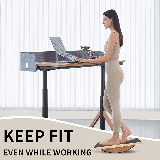 Balance Board Professional Wobble Board for Adults Anti-Slip 350LBS Balance Boards for Physical Therapy Standing Desk Core Strength Wooden Balance Board Rocker Board