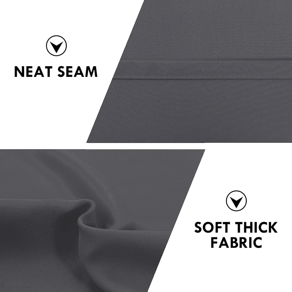 DWCN Blackout Curtains for Bedroom 72 Inch Length 2 Panels Set, Solid Thermal Insulated Energy Saving Rod Pocket Window Treatment Curtains Blackout Drapes (W38 x L72 Inch, Dark Grey)