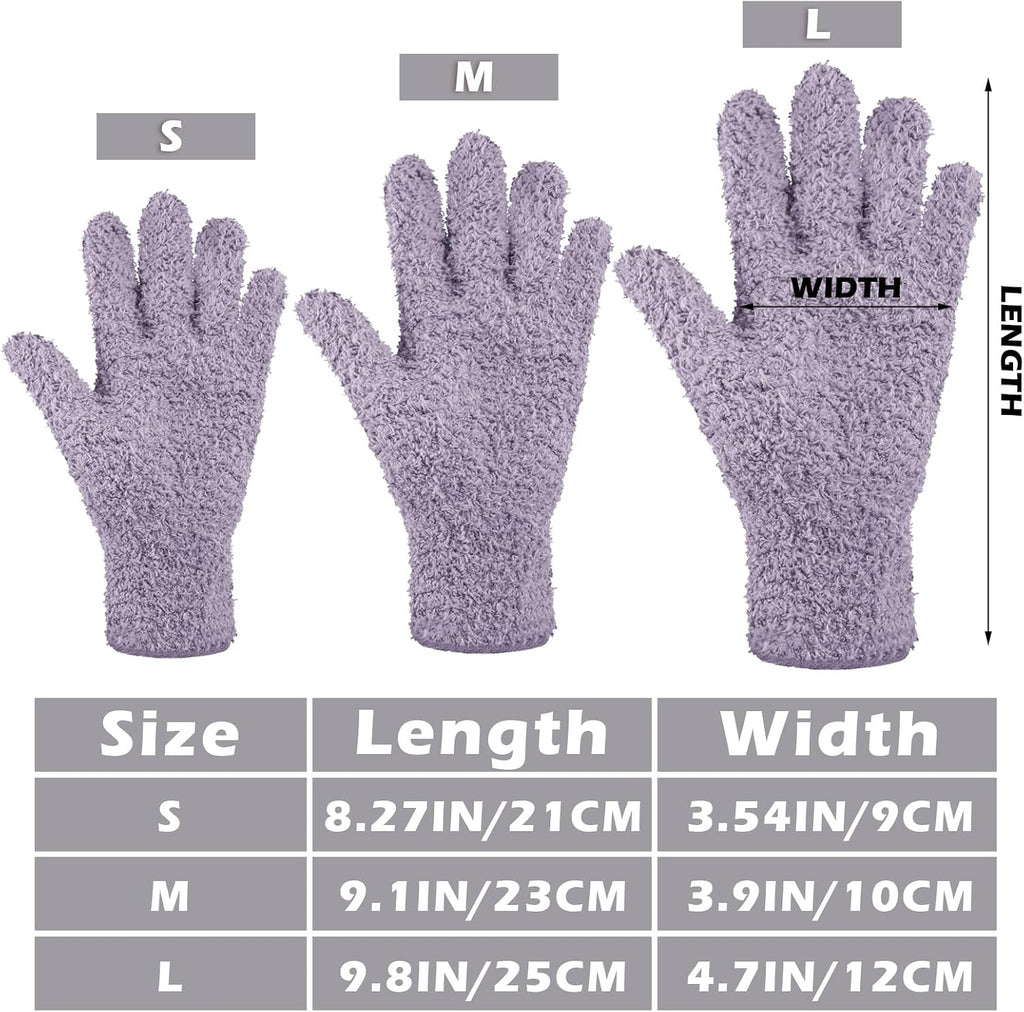 Patelai 3 Pairs Microfiber Plant Dusting Gloves Leaf Cleaning Gloves for Indoor Plants, Blinds, Furniture, House(Medium,Pink, Nude, Light Purple)
